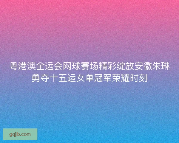粤港澳全运会网球赛场精彩绽放安徽朱琳勇夺十五运女单冠军荣耀时刻