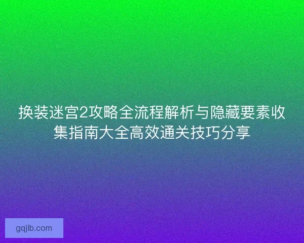 换装迷宫2攻略全流程解析与隐藏要素收集指南大全高效通关技巧分享
